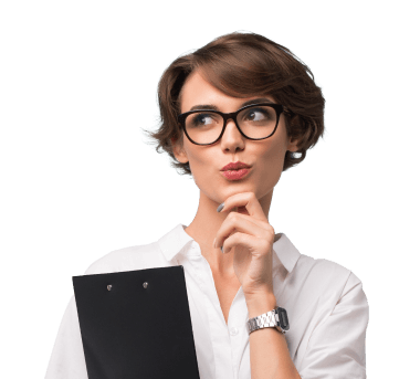 Professional woman with clipboard